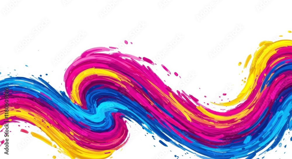 Vibrant Color Wave Abstract Painting Vibrant Color Wave Abstract Painting
