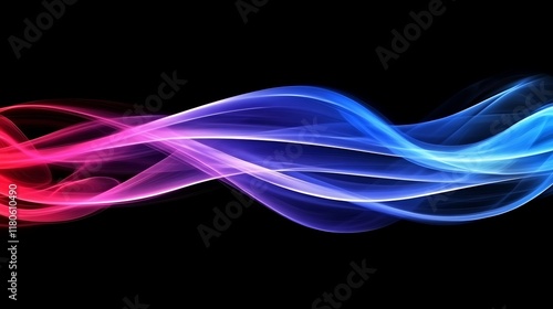 Abstract Red and Blue Swirling Light Waves