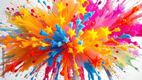 Abstract Art Explosion - Colorful Dynamic Burst