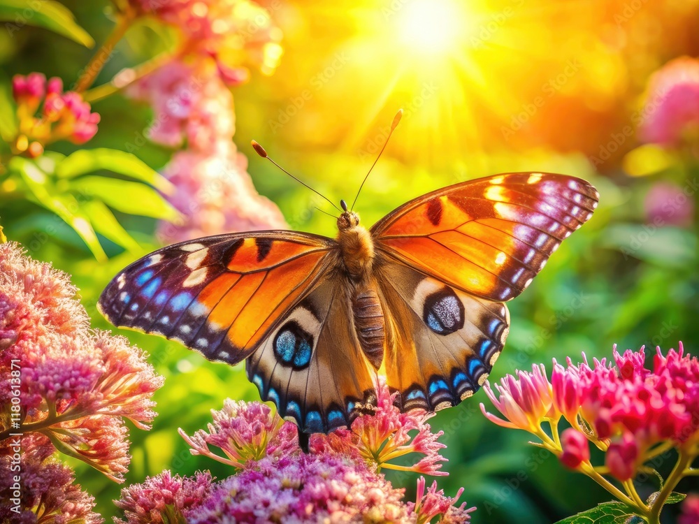 Fototapeta premium Drone Photography: Stunning Butterfly Garden Aerial View - High Resolution Image