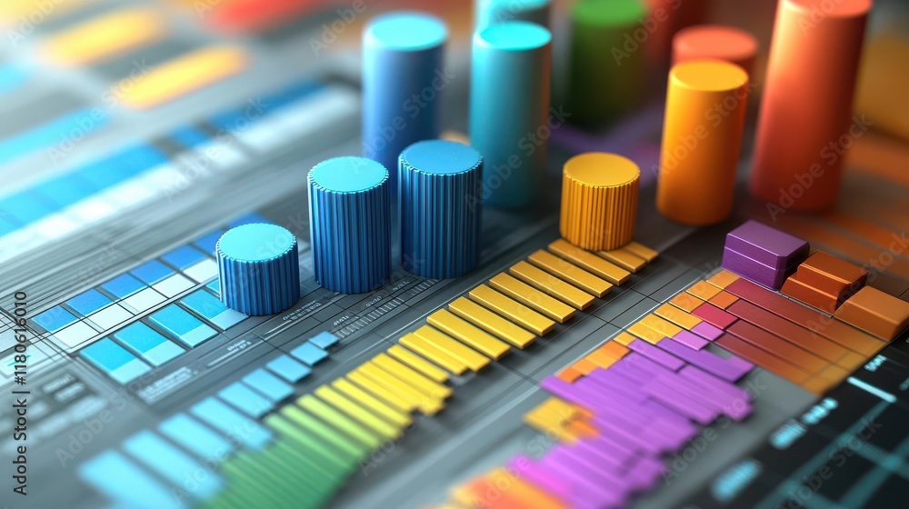 A colorful graph depicting various data metrics with bars and lines, showcasing analysis and visualization trends. A colorful graph depicting various data metrics with bars and lines, showcasing analysis and visualization trends.