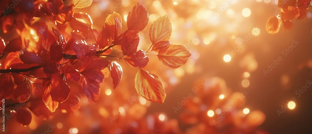 Autumn Leaves in Soft Sunlight Background Autumn Leaves in Soft Sunlight Background
