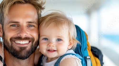 Cheerful family prepares for exciting road trip with twin babies photo