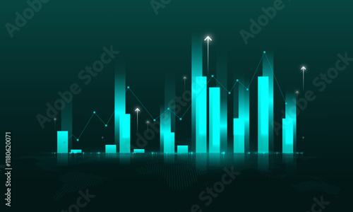 Technology background image, concept, graph, display, financial analysis, stock market