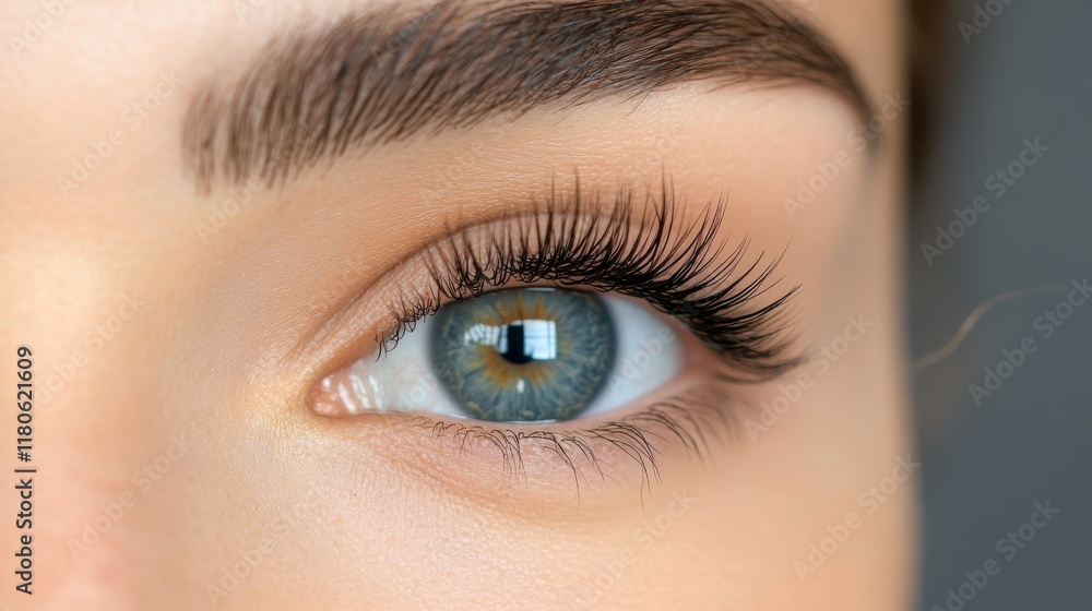 Obraz premium Captivating close-up of a woman's eye highlighting exquisite beauty