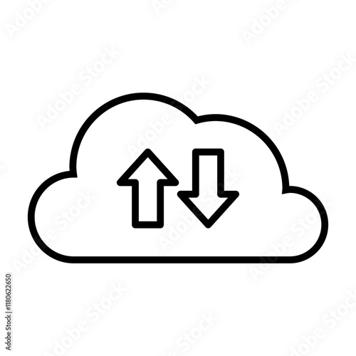 cloud computing icon, upload and download