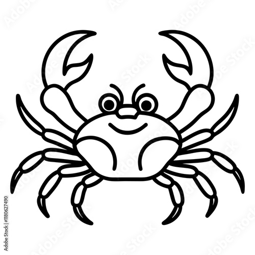 Crab silhouette vector icon illustration, animal, crab, on white background.