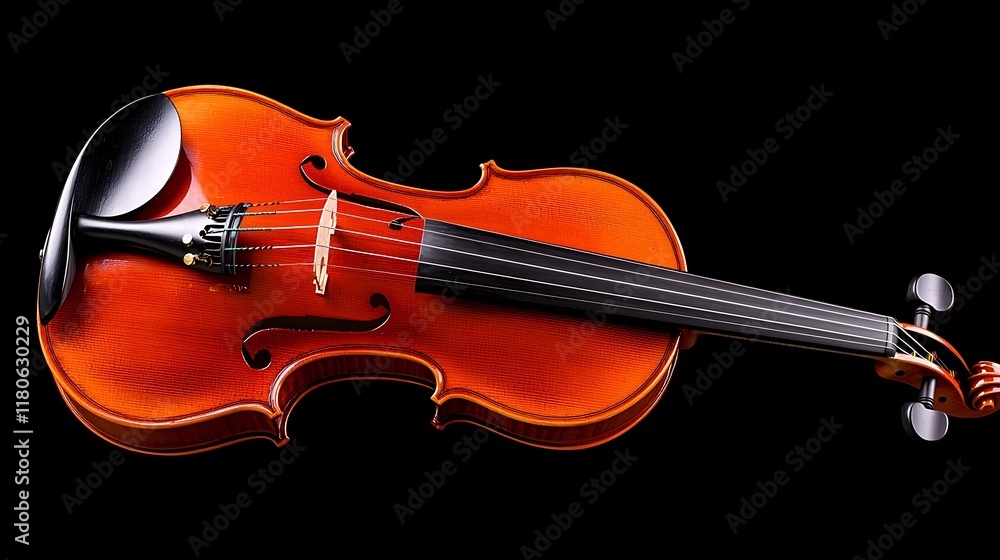 Fototapeta premium A beautiful, old fashioned violin with a black and brown finish