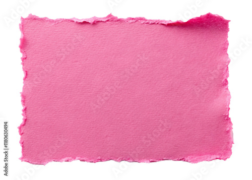 Pink paper with torn edges texture for using as text box	 photo