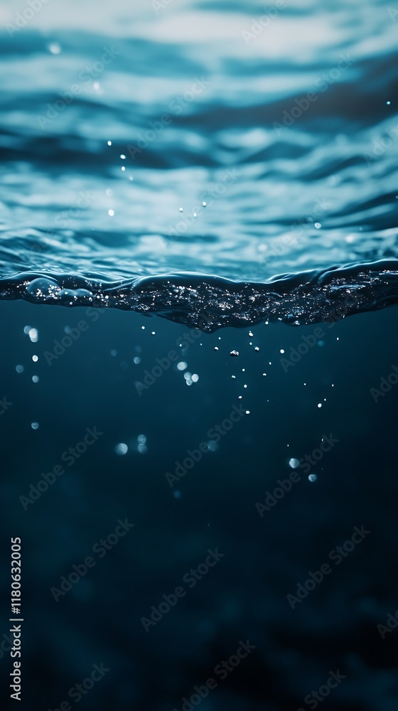 Ocean Depths: Serene Underwater Scene with Air Bubbles Ocean Depths: Serene Underwater Scene with Air Bubbles