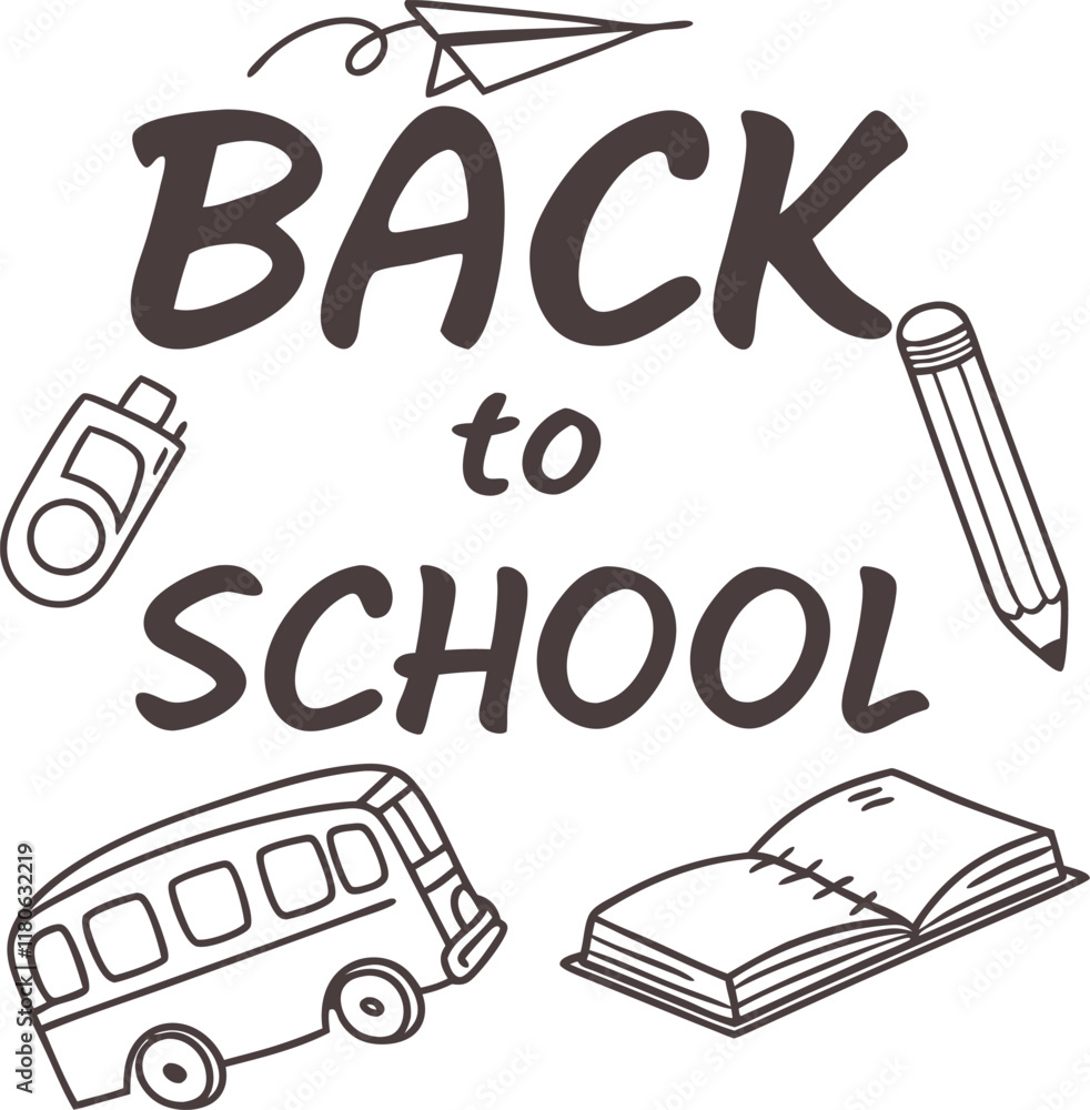Fototapeta premium Back to school scribble chalk sketch editable vector text effect