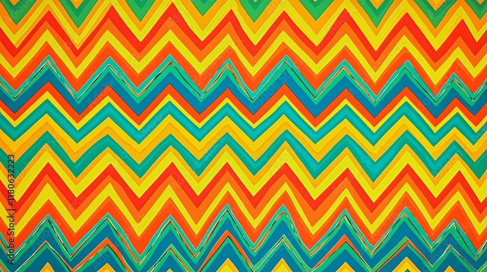 Vibrant Chevron Pattern in Warm and Cool Colors Vibrant Chevron Pattern in Warm and Cool Colors