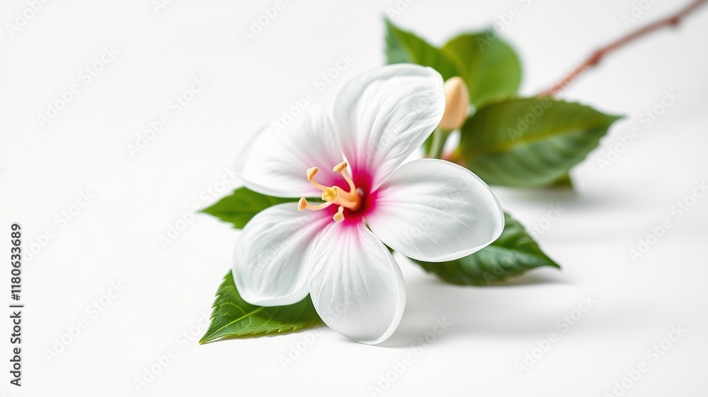 Isolated Jasmine Flower, White Background, High-Resolution, Bright Colors, Detailed AI Photo Isolated Jasmine Flower, White Background, High-Resolution, Bright Colors, Detailed AI Photo