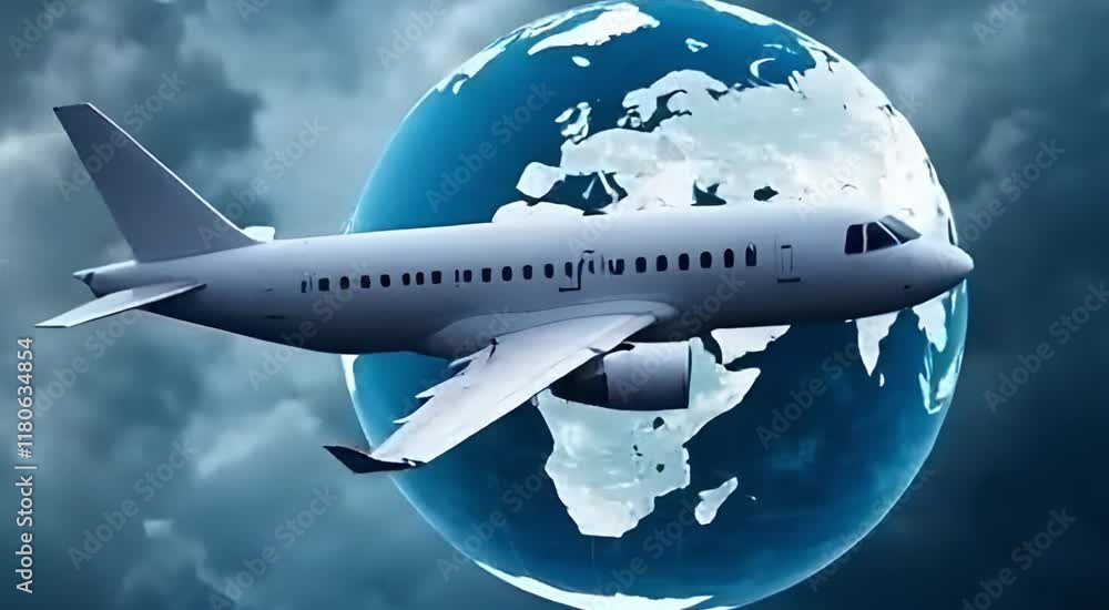 Traveling Around the World - Aviation, Travel by Airplane Concept ...