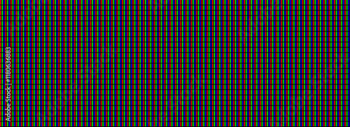 Seamless RGB pixel pattern. Repeating crt screen background. LCD display dots wallpaper. Red Green Blue pixels monitor texture. Repeated LED backdrop. Vector