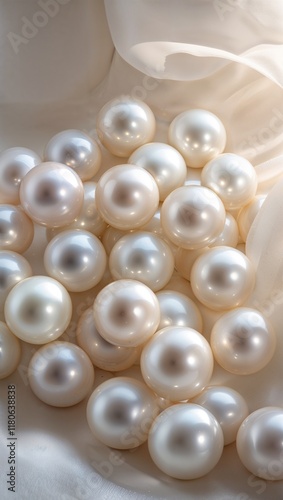 pearl beads on a white background