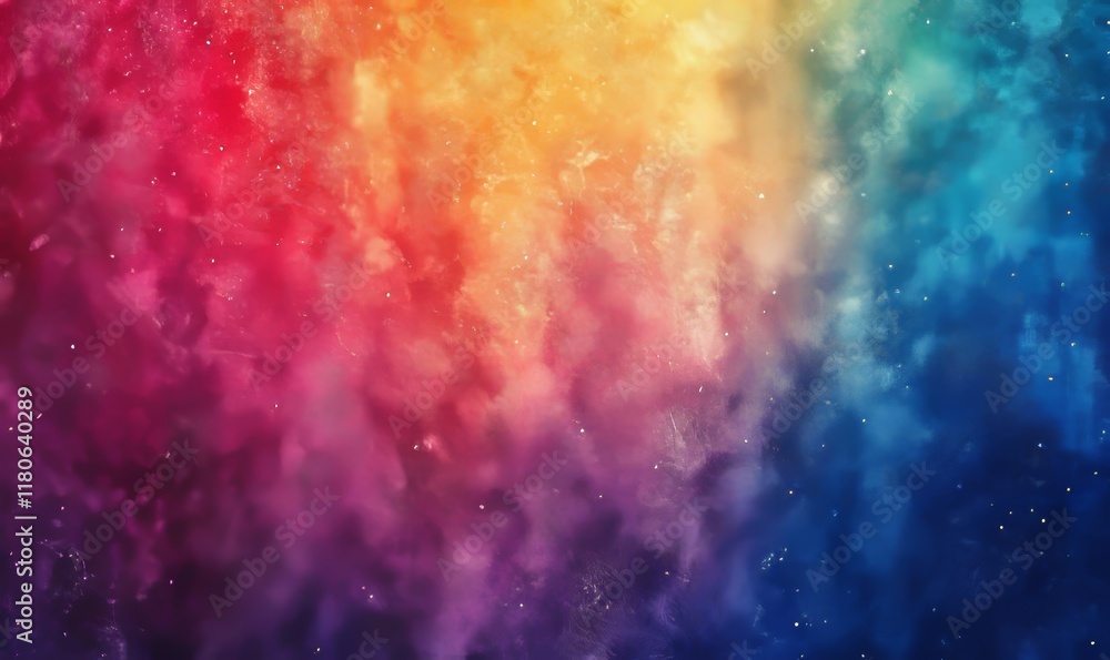Grainy rainbow hues gradient background, vivid flows texture, social media post, vibrant color tones, Generative AI