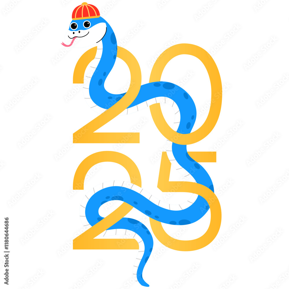 2025 Year of Snake for Celebrate Lunar New Year illustration