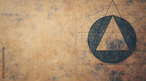 Detailed Representation of Euclid's Geometric Theories in a Digitalized Format, Showcasing Fundamental Shapes and Relationships in ancient Mathematical Art