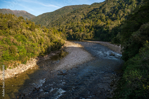 River scenery in the Lower Buller gorge between Westport and Inangahua Junction photo