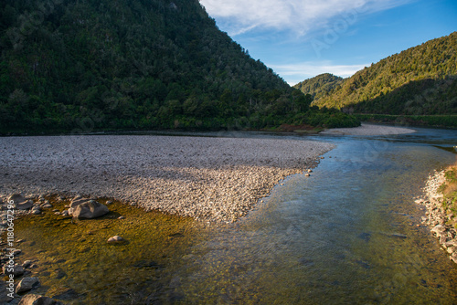 River scenery in the Lower Buller gorge between Westport and Inangahua Junction photo