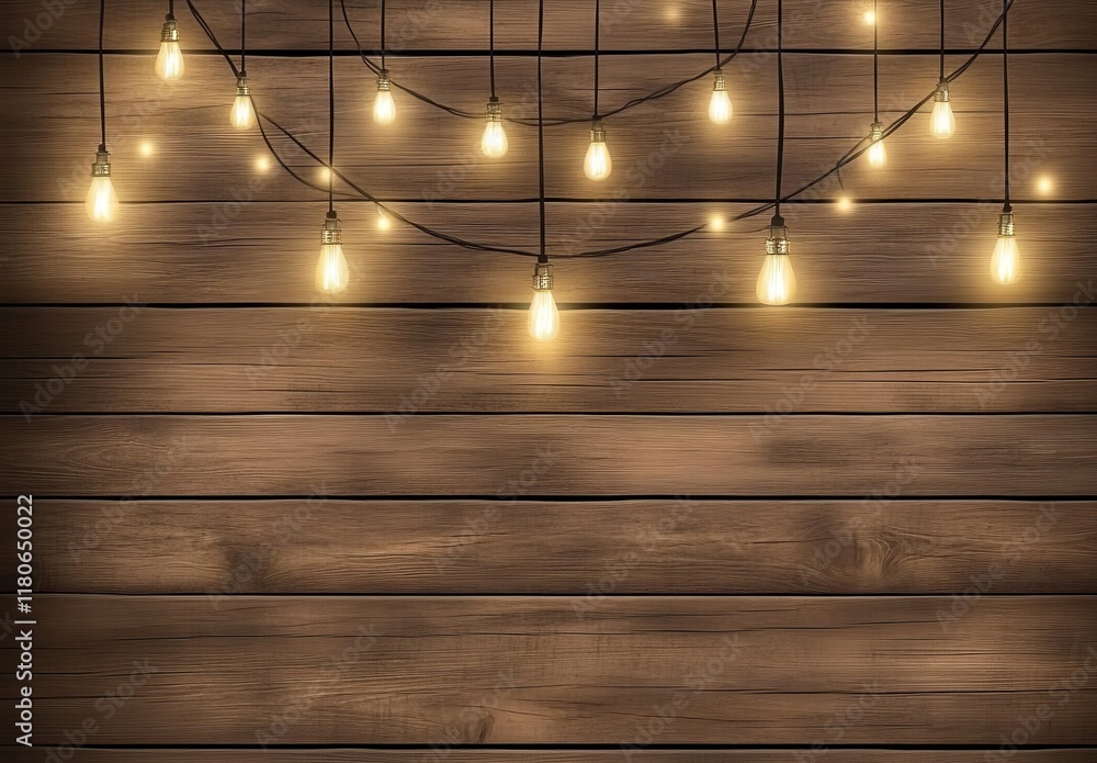 Warm-toned string lights illuminate a rustic wooden background, perfect for a festive or cozy setting. Warm-toned string lights illuminate a rustic wooden background, perfect for a festive or cozy setting.