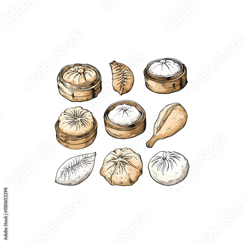 pai bao bread design vector template