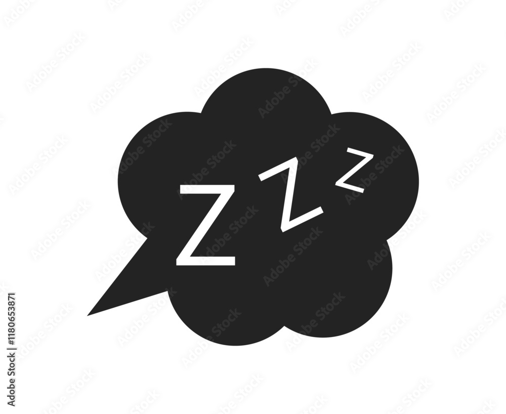 Night sleep icon black. Vector illustration Night sleep icon black. Vector illustration