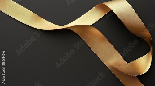 Wallpaper Mural A smooth golden ribbon elegantly draped on a dark surface, ideal for decoration or gifts. Torontodigital.ca