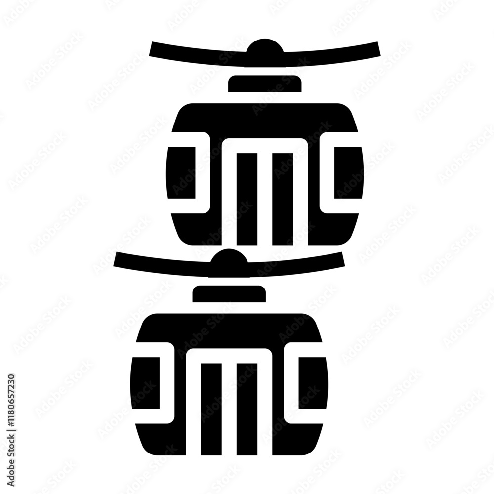 Obraz premium cable car cabin Solid icon