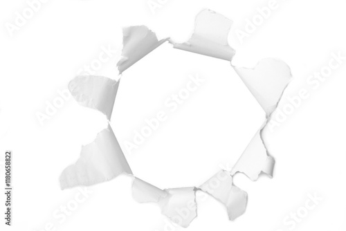 White torn paper hole effect elements, tear, break