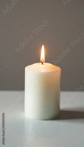 Wallpaper Mural Unlit white wax candle on a plain surface with soft lighting, light, surface, candle Torontodigital.ca