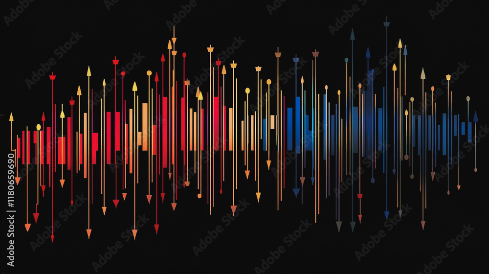 Abstract black background with Colorful charts and graphs with statistics to innovative analyze business potential and forecast future development of companies growth. Abstract black background with Colorful charts and graphs with statistics to innovative analyze business potential and forecast future development of companies growth.