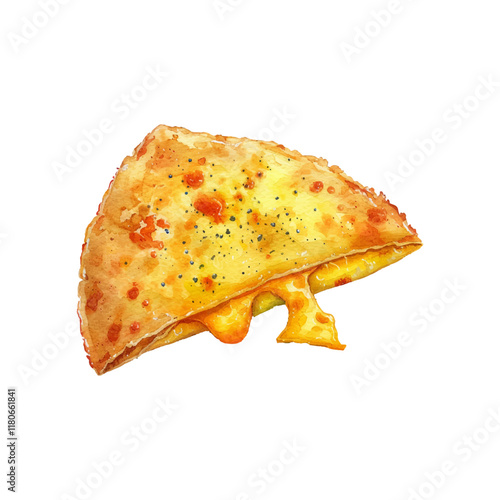 omelette with cheese vector illustration in watercolor style