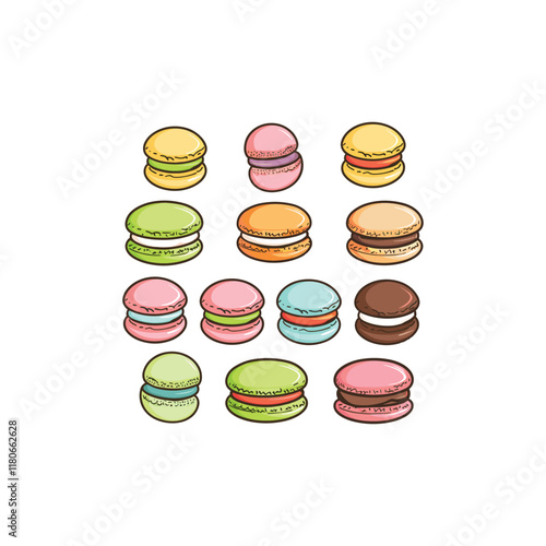 set of modern macaron design vector template