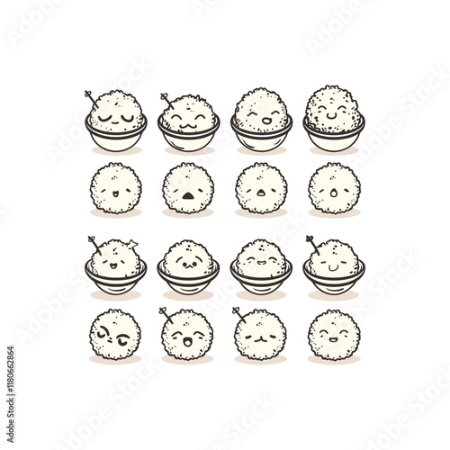 set of modern meatball design vector template
