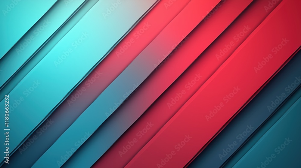 Fototapeta premium Abstract Red and Blue Diagonal Striped Background with Depth and Texture