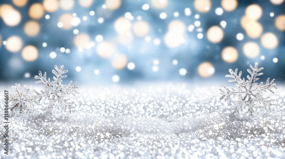 Sparkling Winter Wonderland with Snowflakes Sparkling Winter Wonderland with Snowflakes