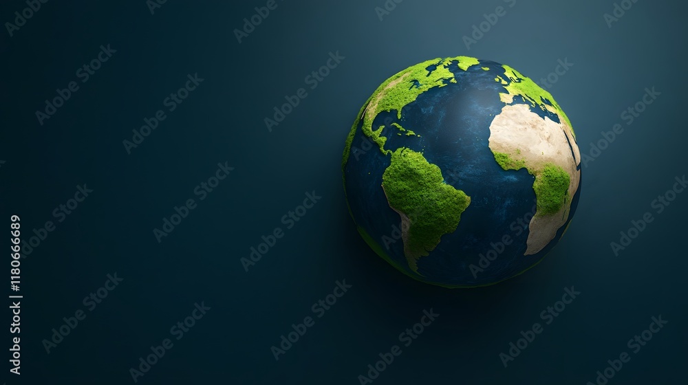 Vibrant green and blue globe representing the Earth on a dark background The image symbolizes the Earth Day concept of environmental protection sustainability Vibrant green and blue globe representing the Earth on a dark background The image symbolizes the Earth Day concept of environmental protection sustainability