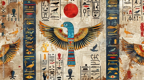 ancient egypt heiroglyphs seamless pattern wallpaper