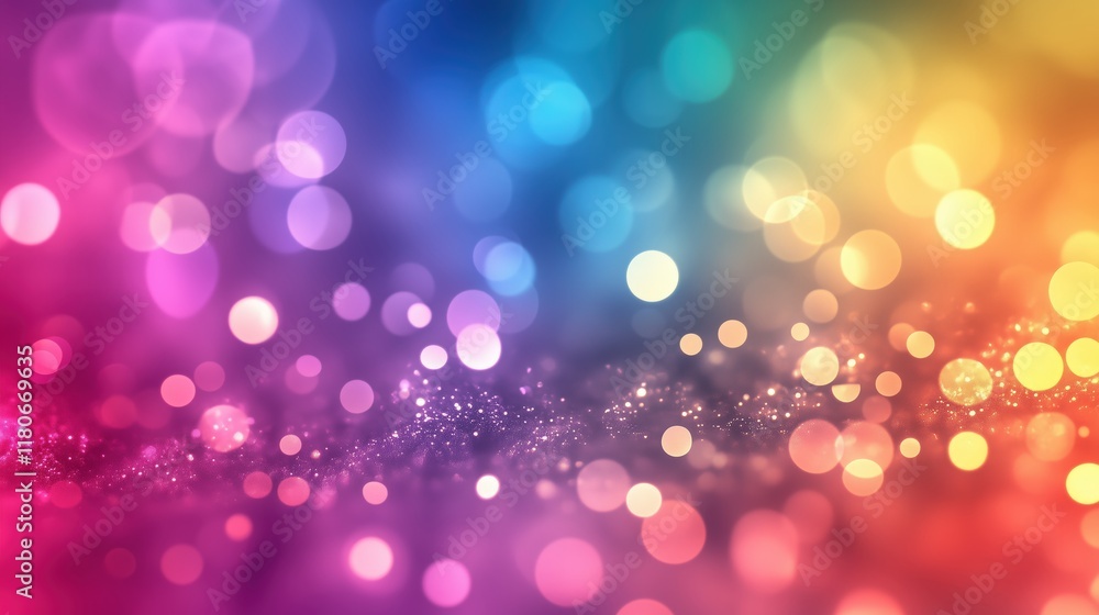 Vibrant Rainbow Bokeh with Soft Sparkles and Gradient Colors Vibrant Rainbow Bokeh with Soft Sparkles and Gradient Colors