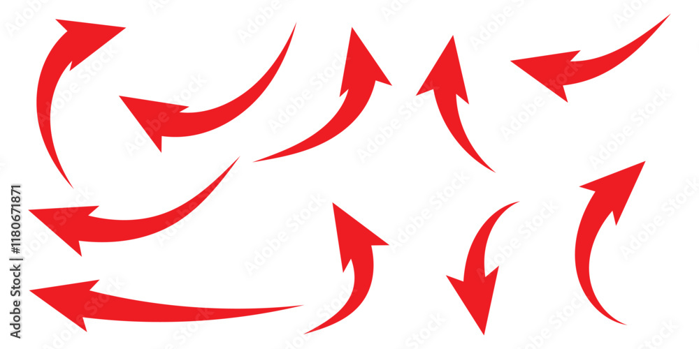 Hand painted, hand draw sketchy curve arrow blue arrow isolated on white background. This has clipping path. Hand painted, hand draw sketchy curve arrow blue arrow isolated on white background. This has clipping path.