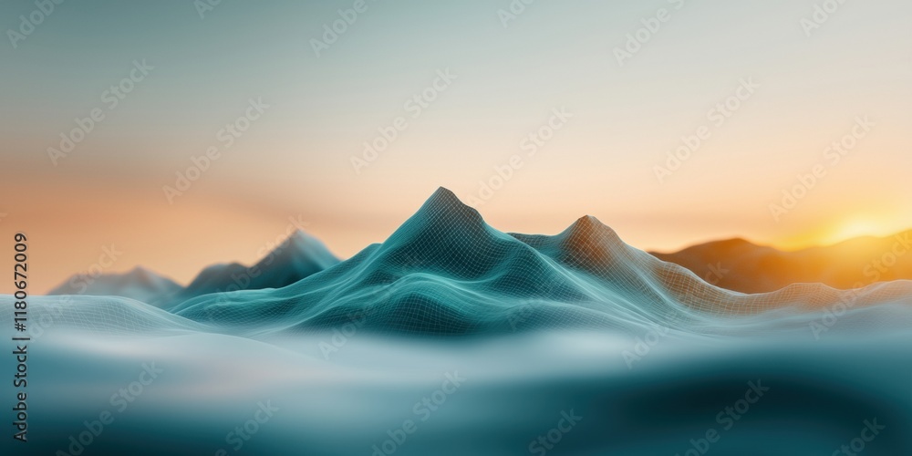 A serene landscape featuring misty mountains under a soft sunrise, evoking tranquility and natural beauty. A serene landscape featuring misty mountains under a soft sunrise, evoking tranquility and natural beauty.