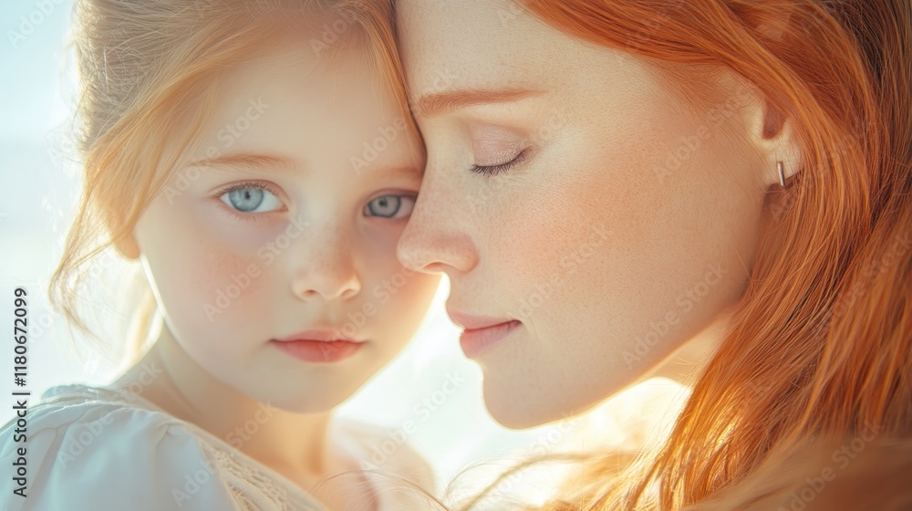 Obraz premium A woman and a child are hugging each other
