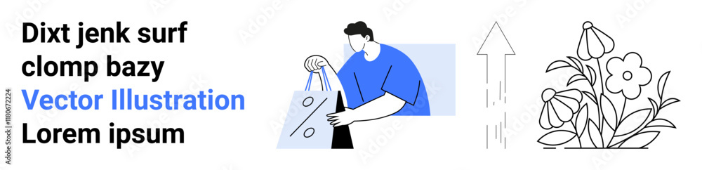 Man ironing a shirt, paired with blooming flowers and an upward arrow. Ideal for productivity, growth, domestic chores, efficiency, personal care, development and lifestyle enhancement. Landing page Man ironing a shirt, paired with blooming flowers and an upward arrow. Ideal for productivity, growth, domestic chores, efficiency, personal care, development and lifestyle enhancement. Landing page