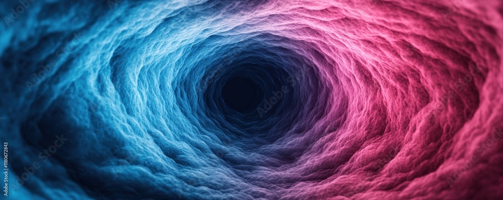 Obraz premium A mesmerizing swirl of blue and pink hues forms a captivating vortex, evoking a sense of depth and movement.