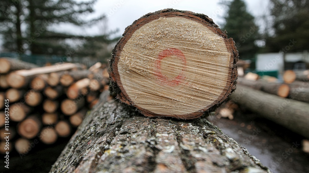 Freshly Cut Lumber Logs Wood Pile Forestry Timber Industry Freshly Cut Lumber Logs Wood Pile Forestry Timber Industry