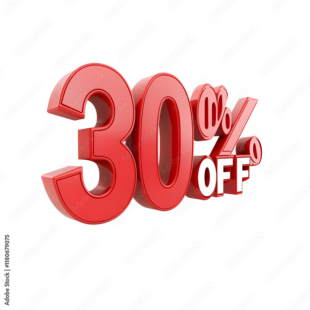 3d font sign that say 30 % OFF isolated on transparent background
3d font sign that say 30 % OFF isolated on transparent background