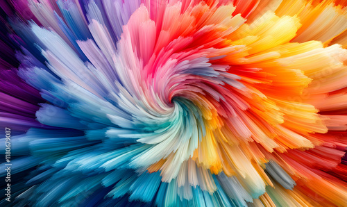 Wallpaper Mural Abstract vibrant swirl of color, paint strokes, rainbow hues, dynamic energy, creative artwork, colorful background. Torontodigital.ca