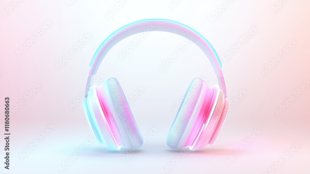 A pair of headphones with a pink and purple design A pair of headphones with a pink and purple design